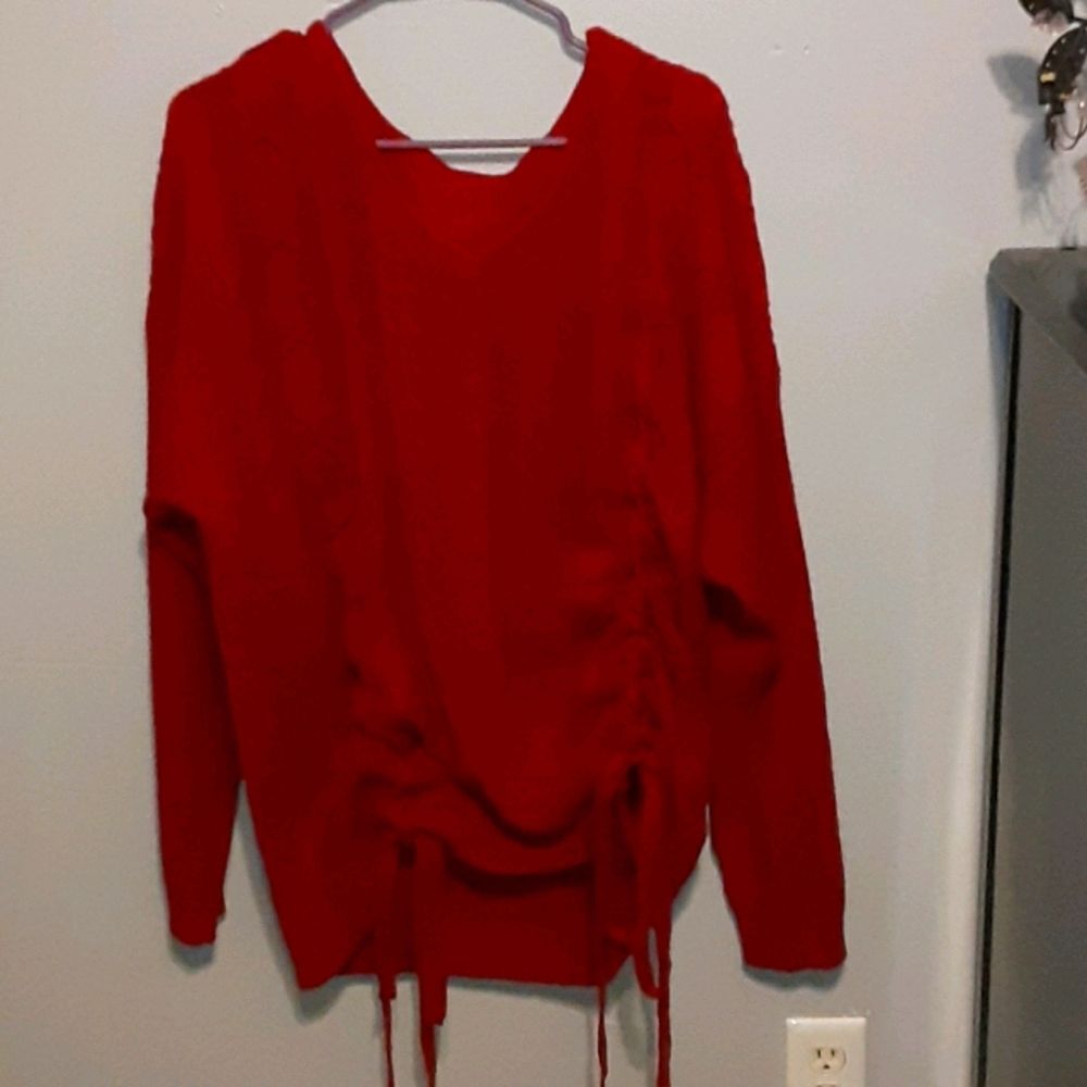 Plus size red sweater